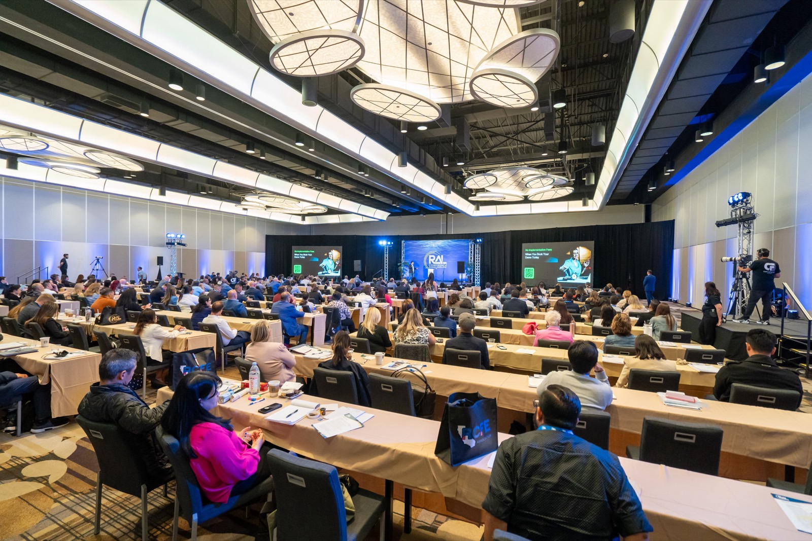 A conference breakout room providing footage for the same-day edit