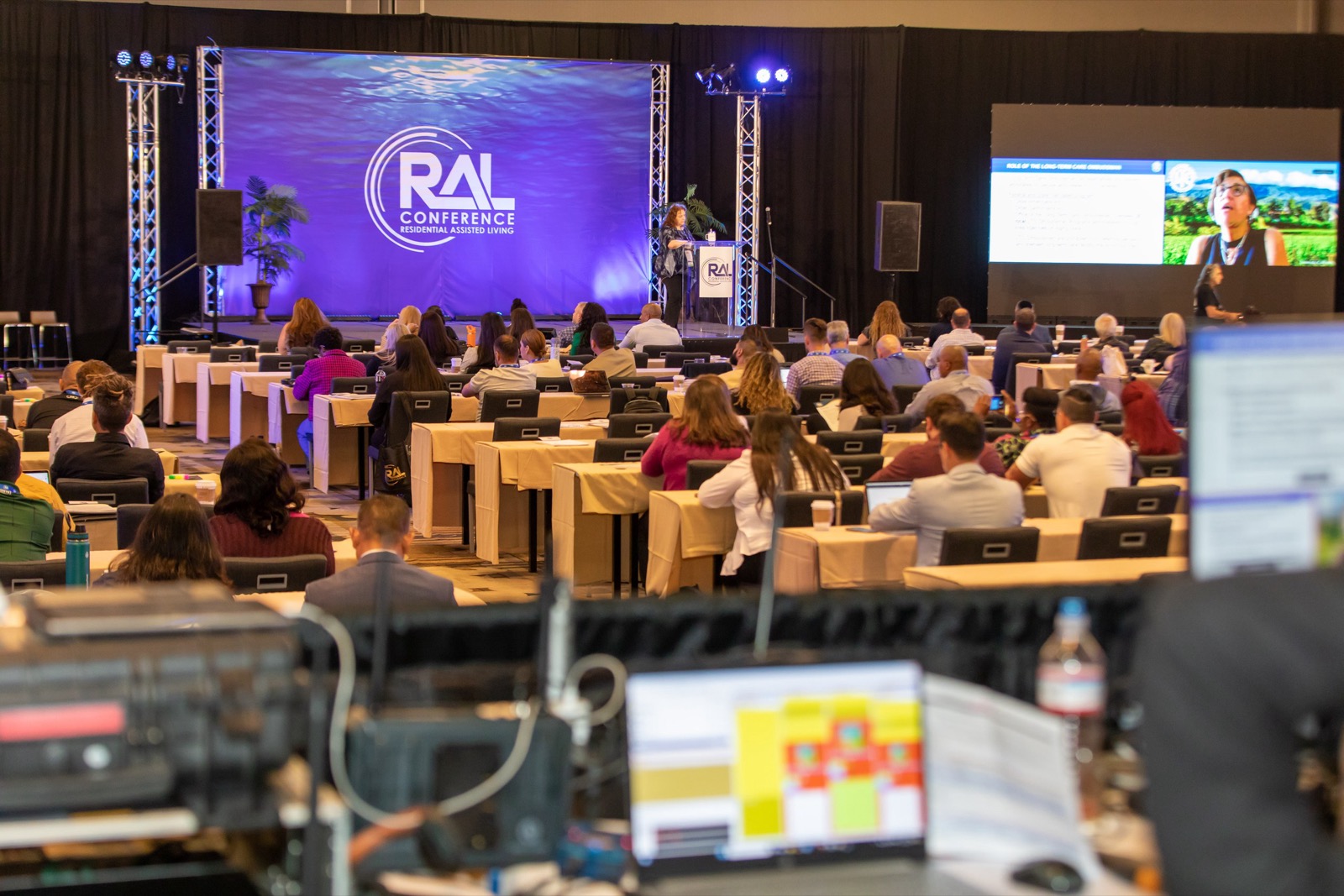 ConneryFilm's monitor and editing station on the conference floor