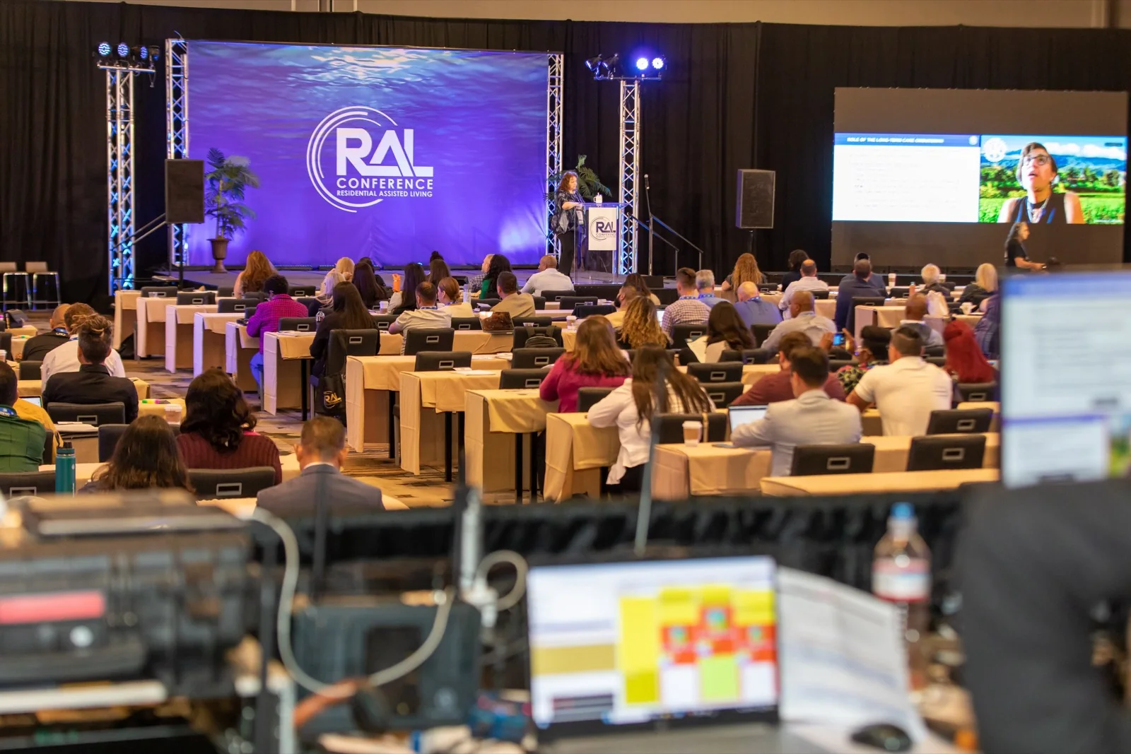 ConneryFilm's monitor and editing station on the conference floor
