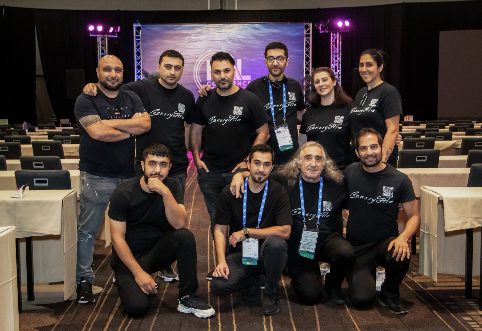The ConneryFilm corporate crew on site at a Los Angeles conference