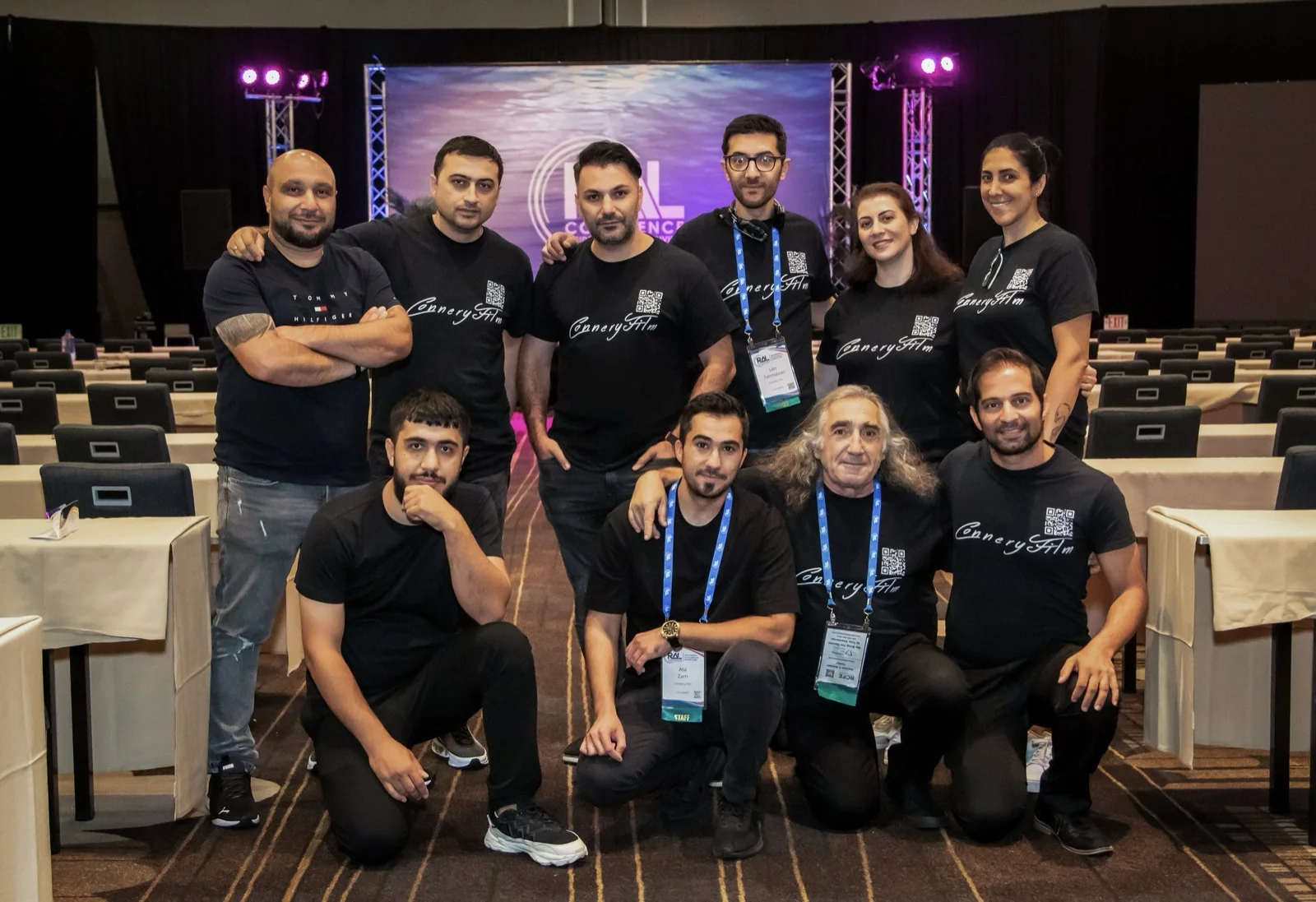 The ConneryFilm corporate crew on site at a Los Angeles conference