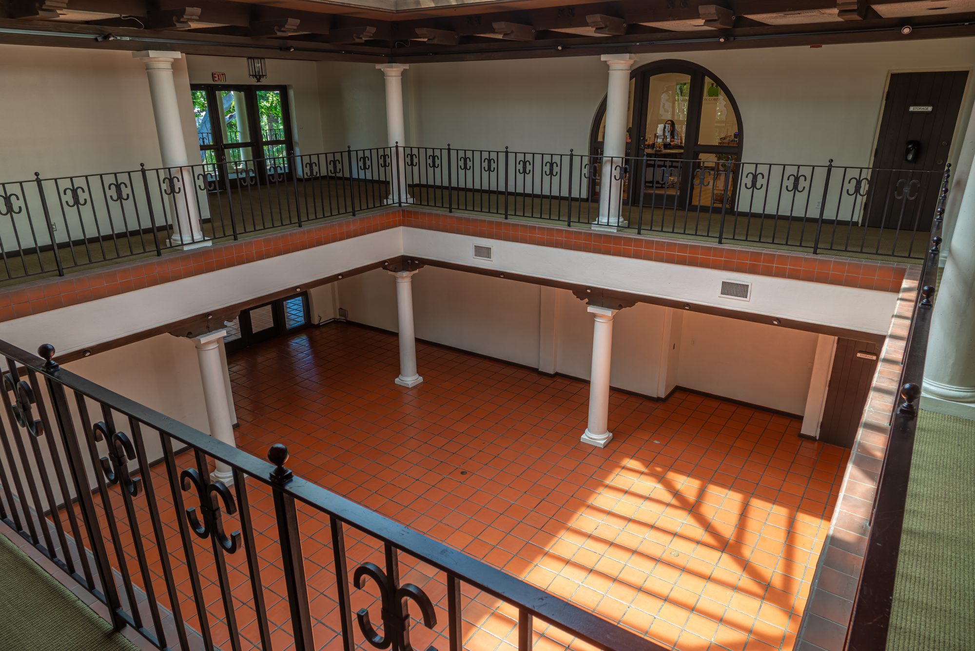 The balcony running around the Atrium at the LA River Center