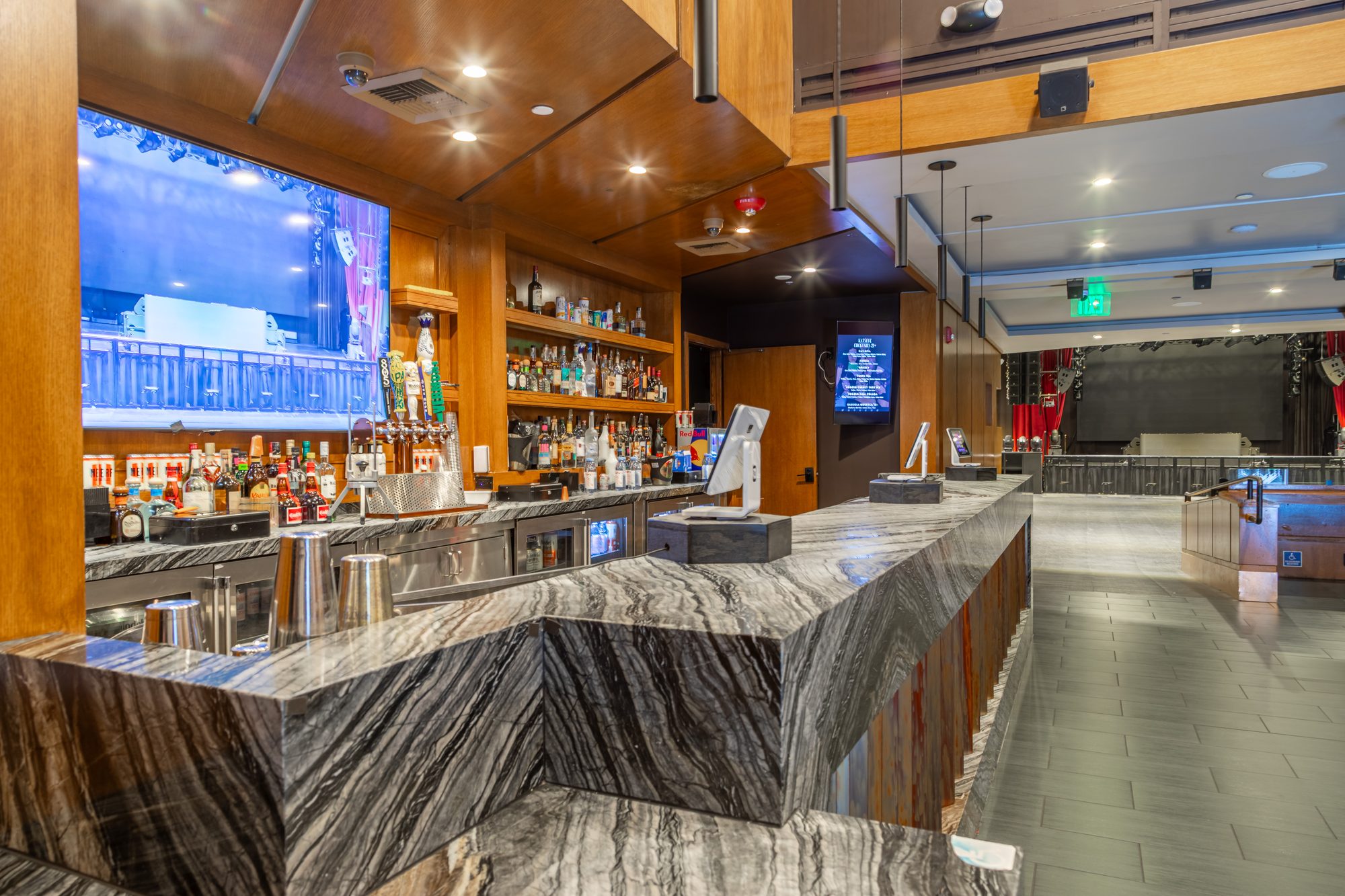 The marble-topped bar at The Vermont Hollywood